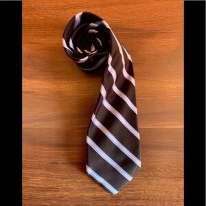 TOMMY HILFIGER Black Silk Striped Repp Tie